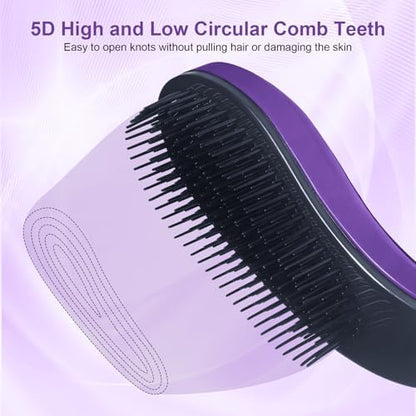 Small Dog Brush, Skin-friendly Soft Bristles (Dark Purple)