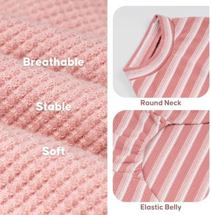 KYEESE 2Pack Waffle Dog Shirt for Large Dogs Striped Dog Sweater Tank Top