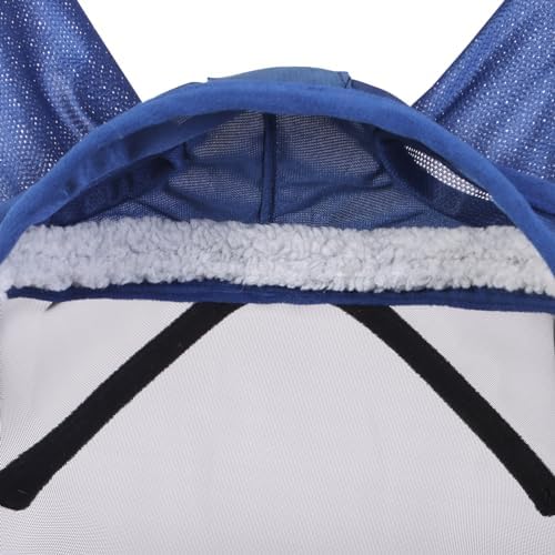 Harrison Howard CareMaster Pro Luminous Horse Fly Mask Large Eye Space Standard with Ears UV Protection for Horse Navy XL Extra Full