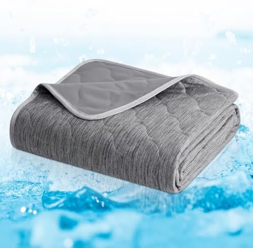 Cozy Bliss Deluxe Leakproof Cooling Blanket for Dogs Q-Max 0.5, Sofa Topper & Couch Protector for Pet, Soft & Durable Washable Pet Cooling Mat for Hot Weather, Charcoal Grey, 30"x70"