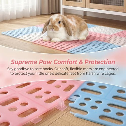 Lyellfe 12 Pack Plastic Rabbit Cage Mat with Snap Joint