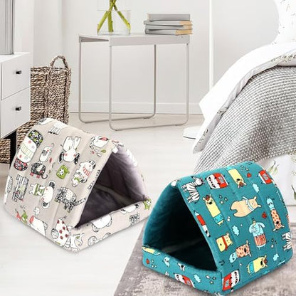 UPINS 2 Pack 9.8 inches Guinea Pig Bed,Guinea Pig Hideout