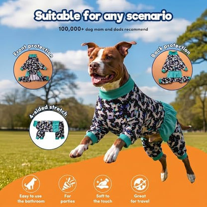 LovinPet Large Giant Dog Pajamas, Unicorns in Space Black Print, M