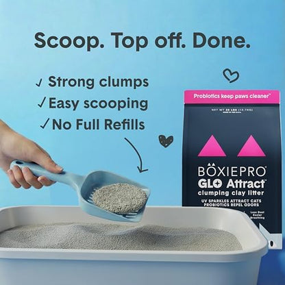 Boxie Glo Attract Clumping Cat Litter 40+ Day Odor Control Dust Free 40 lb