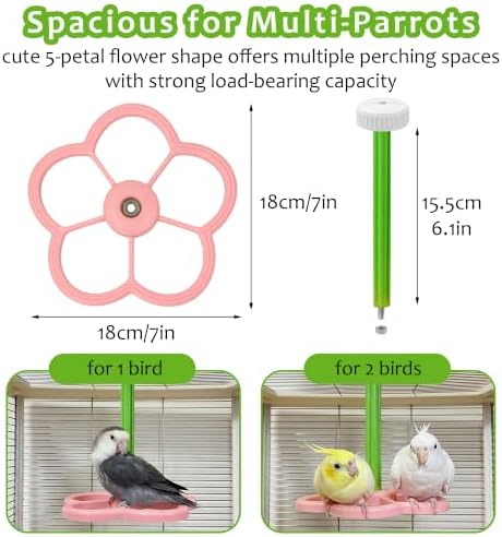 Washable Bird Spinning Perch Toy, with 1.8'' Washer Fit Most Cages