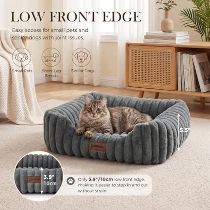 ZOMISIA Small Dog Bed, Cat Bed for Indoor Cats with Washable Cover, 20x19''