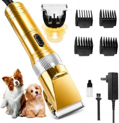 Professional Dog Grooming Clippers for Thick Coat - Dog Hair Trimmer for Grooming- Sheep Shears for Thick Hair – Pet Grooming Clippers for Dogs, Cats, Sheeps, Horse (Gold)