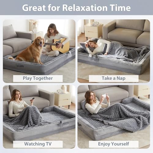 WNPETHOME Orthopedic Washable Human Dog Bed for Adult & Dog Cozy Sleep