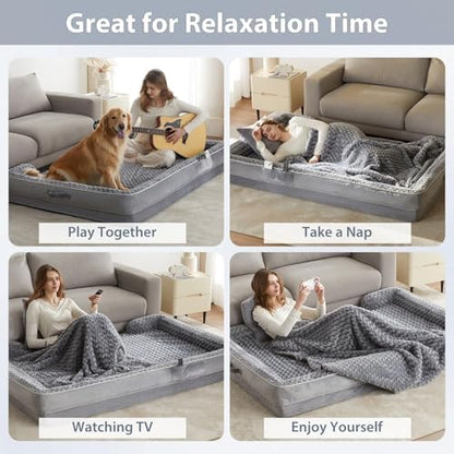 WNPETHOME Orthopedic Washable Human Dog Bed for Adult & Dog Cozy Sleep