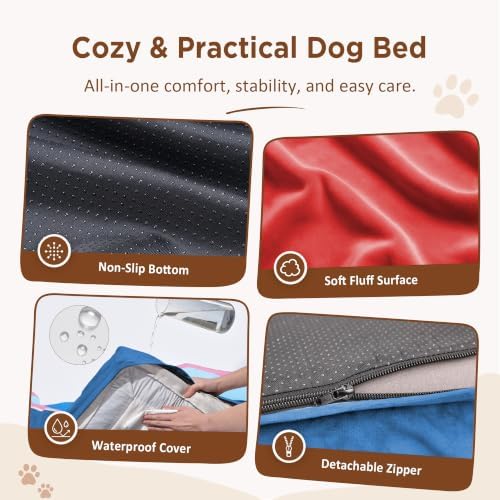 Comfort Expression Orthopedic Dog Bed for Extra Large Dogs with Bolster