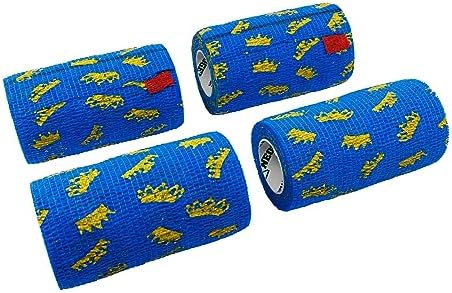 SyrFlex Cohesive Bandage 4” Blue Crown 4pk