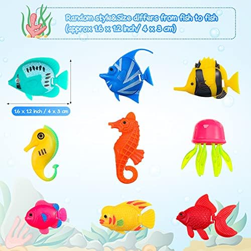 Weewooday 20 Pcs Artificial Moving Fishes Floating