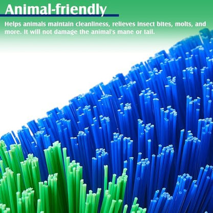 3 Pack Livestock Scratching Brush, Blue and Green