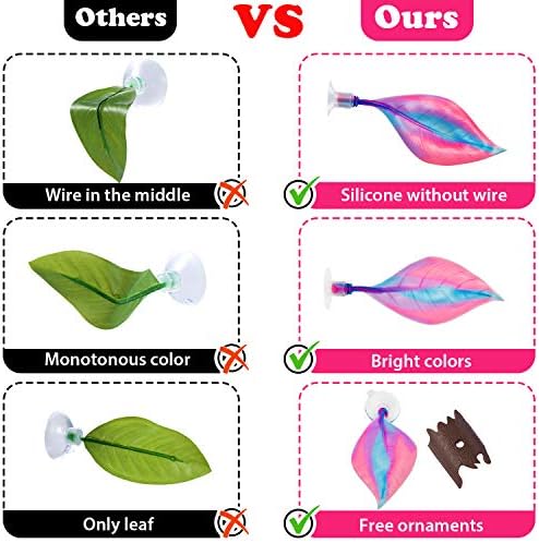 Willbond 2 Pcs Pink Betta Fish Leaf Hammock Aquarium Tank Accessories