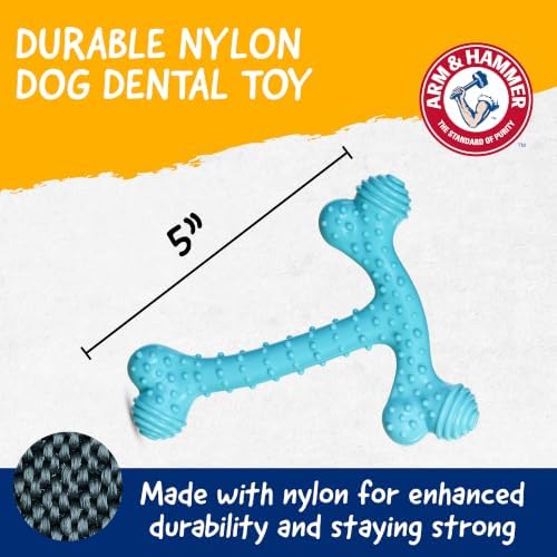 Arm & Hammer Nubbies T-Bone Dental Dog Chew Toy, Peanut Butter Flavor, 2-Pk