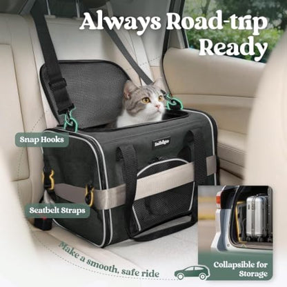 rabbitgoo Cat Carrier Soft with Safety Buckles, Sturdy Comfortable Pet Bag