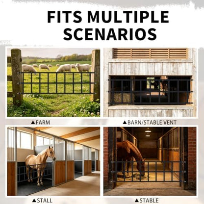 10' x 20" Stall Guards for Horses with Adjustable Straps and Hardware,Black
