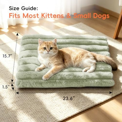 Cat Bed Mat for Indoor Cats, Self Warming Plush Cat Bed, 23.6"x15.7" Green
