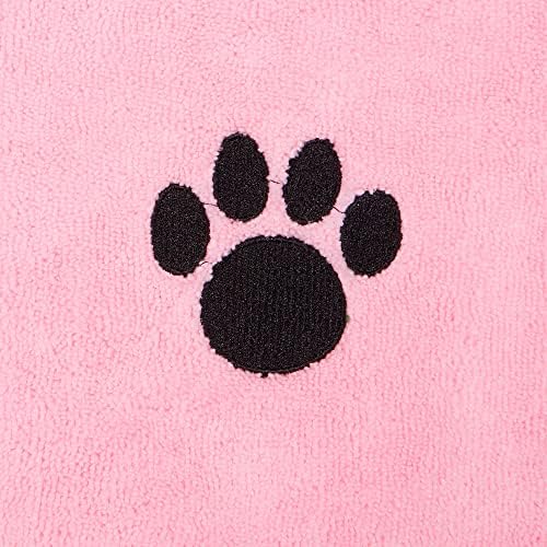 Bone Dry Pet Grooming Microfiber Towel, Embroidered Collection, X-Large,41x23.5", Pink