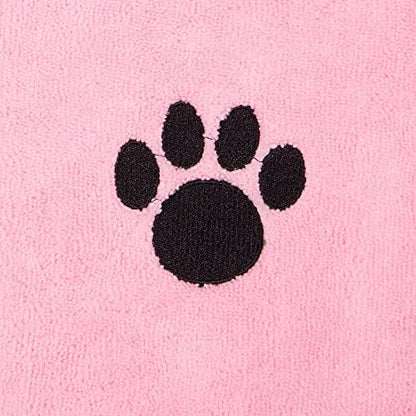 Bone Dry Pet Grooming Microfiber Towel, Embroidered Collection, X-Large,41x23.5", Pink