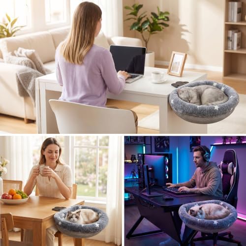 Cat Desk Bed, Adjustable Cat Desk Hammock, Cat Bed for Desk