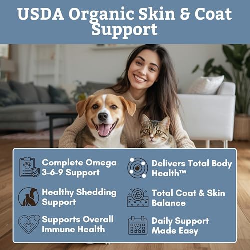 Omega 3 for Dogs and Cats, 16 Oz, Flaxseed Oil for Dogs and Cats