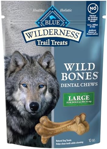 Blue Buffalo Wilderness Large Dog Dental Chews, Grain-Free, 10 oz