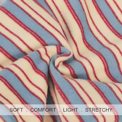 Paiaite Stylish Striped Block Dog Shirt Breathable Clothes Pink&Brown L