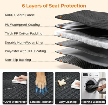 URPOWER Dog Car Seat Cover for Back Seat, Waterproof Car Seat Protector