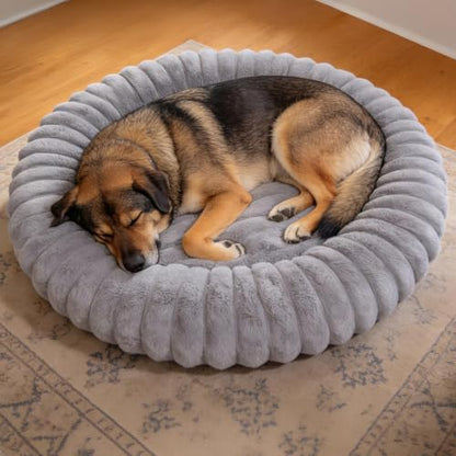Donut Small Medium Dog Bed Washable Kitty & Puppy Bed,28ins Grey