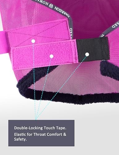Harrison Howard All Round Mesh Horse Fly Mask UV Protective with Fleece Padded Edging Purple XL