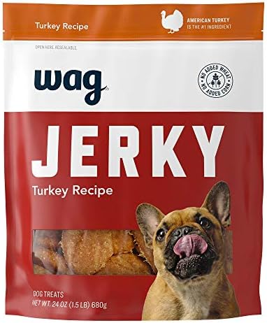 Amazon Brand - Wag Soft & Tender American Jerky Dog Treats – Turkey Recipe (24 oz)