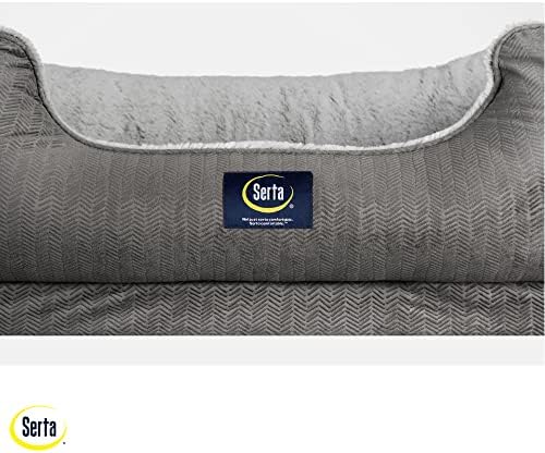 Serta Orthopedic Cuddler Dog Bed for Pets – Slate Gray (X-Large)