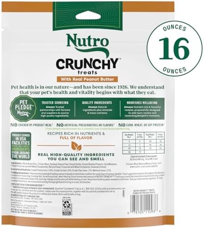 Nutro Crunchy Dog Treats with Real Peanut Butter, 16 oz