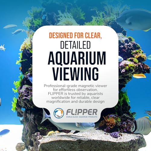 Flipper DeepSee 4" Magnetic Aquarium Viewer – Optical-Grade Magnifying Lens for Glass & Acrylic Tanks up to 5/8" Thick – Hands-Free Underwater Viewing for Fish, Corals & Aquarium Photography – Clear