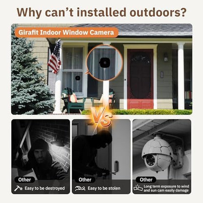 Girafit 2K Window Camera,2.4GHz & 5GHz WiFi Indoor Cameras for Home Security with ChroMax Al Color Night Vision,Person & Motion Detection,Easy & Quick Install(4 Pack)