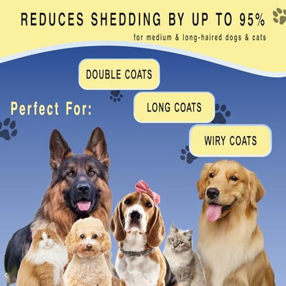Dog Grooming Rake, Dog Brush for Shedding for Dogs and Cats