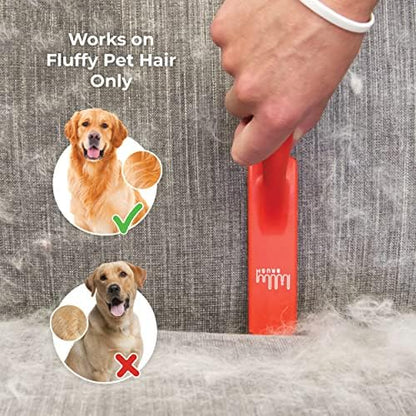 Lilly Brush Fluffy Pet Hair Clean-Up Gentle Bristled Brush for Fur, Lint, Furniture, Fabric & Rug Cleaner For Homes with FLUFFY DOUBLE-COATED LONG-HAIRED PETS ONLY