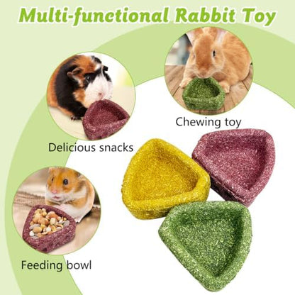 6 PCS Bunny Chew Toys for Teeth Natural Guinea Pig Treat