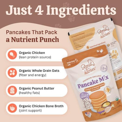 Rondi's Kitchen Organic Dog Pancake Mix, Chicken & Peanut Butter, Bone Broth