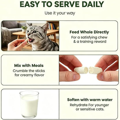 Freeze Dried Chicken Stick Cat Treats with Goat Milk & Cellulose 25 Packs