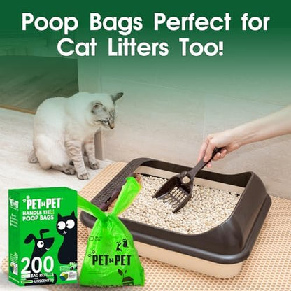 Pet N Pet Poop Bags for Dogs, 800 Count, Unscented, Tie Handles Thick