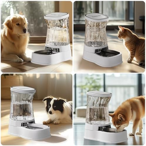 Automatic Dog Water Dispenser, Stainless Steel Bowls Feeder, 100% BPA-Free