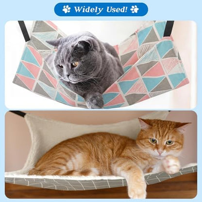 Jetec 2 Pack Cat Hammock for Cage, Geometry Pattern, L