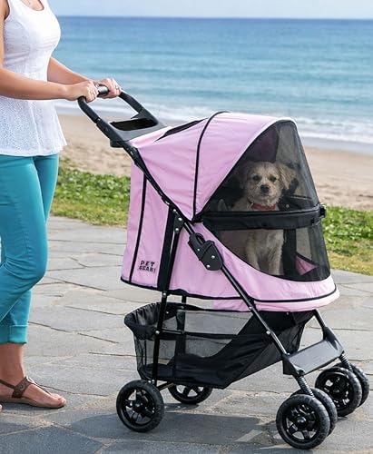 Pet Gear No-Zip Happy Trails Pet Stroller for Cats/Dogs, Cotton Candy