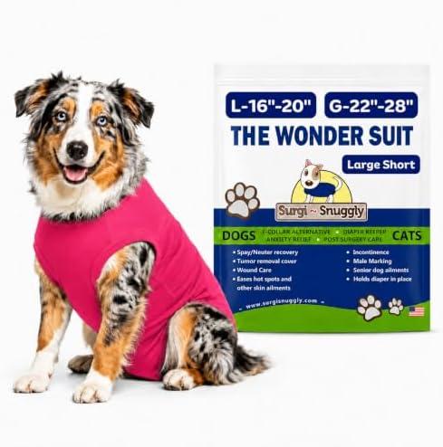 Surgi Snuggly Dog Surgery Recovery Suit, Cone Alternative, Spay/Neuter LS
