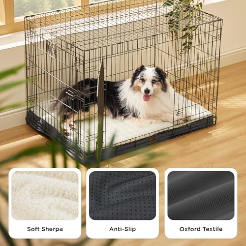 Bedsure XL Dog Bed for Crate, Pet Bed with Washable Cover, 41x27 Inch Grey