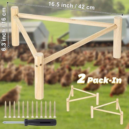 Chicken Perch for Coop & Brooder, Pine Wooden Chicken Roosting Bars (2 PCS)