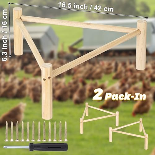 Chicken Perch for Coop & Brooder, Pine Wooden Chicken Roosting Bars (2 PCS)