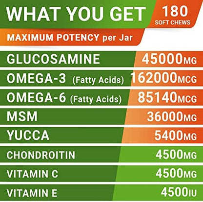 Advanced Glucosamine for Dogs, Chondroitin & MSM Hip Joint Supplement Chews